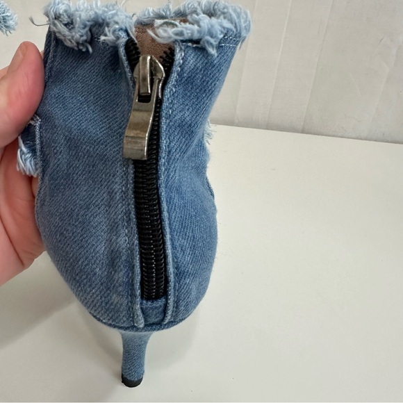 Bapolee Women’s Open Toe Denim Jean Strappy Stiletto High Heels Blue Size 39 (8) - Picture 5 of 9